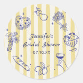 手描イタリアンきレモンブライダルシャワーシール ラウンドシール (正面)
