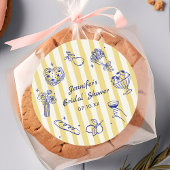 手描イタリアンきレモンブライダルシャワーシール ラウンドシール