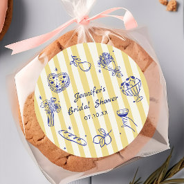 手描イタリアンきレモンブライダルシャワーシール ラウンドシール