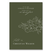 手描エレガントきフローラセージ緑座席表 テーブルナンバー (正面)