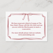 手描エレガントきボークリムゾンレッド結婚の詳細 エンクロージャーカード (正面)