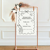 手描エレガントきリハーサルのディナーウェルカムサイン ポスター