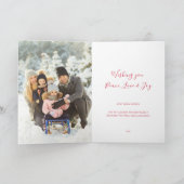 手描エレガントきリースレッドホリデーカード シーズンカード (内部)