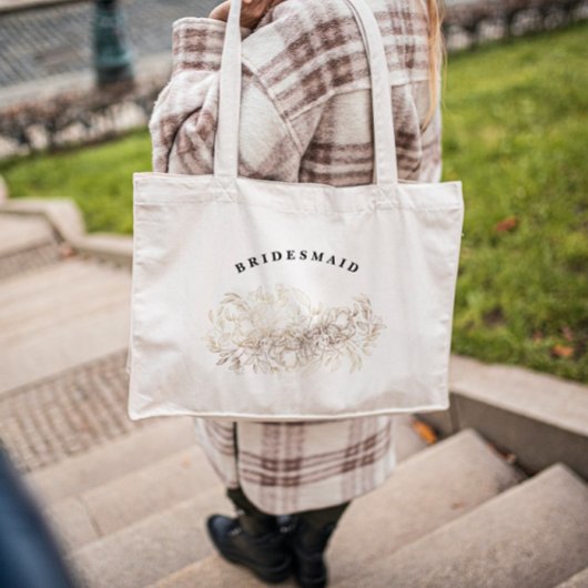 手描エレガントき植物花嫁パーティー トートバッグ