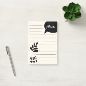 手描エレガントき花ポット白黒シック ポストイット (オフィス)