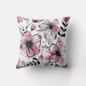 手描エレガントき花柄 クッション (裏面)