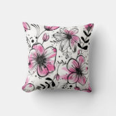 手描エレガントき花柄 クッション (正面)