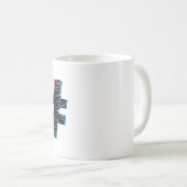 手描カッコいいき3D効果のハッシュタグ記号 コーヒーマグカップ (正面右)