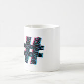 手描カッコいいき3D効果のハッシュタグ記号 コーヒーマグカップ (中央)