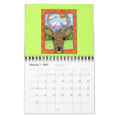 手描カラフルきのメキシコフォーク芸術動物2022年 カレンダー (2月 2027)