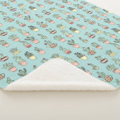 手描カラフルきの可愛いサボテンスタイル シェルパブランケット (3/4)