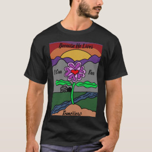 手描カラフルきの漫画の花 Tシャツ