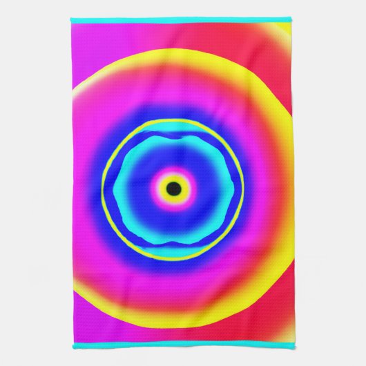 手描カラフルきパターンアートスタイル キッチンタオル (縦)