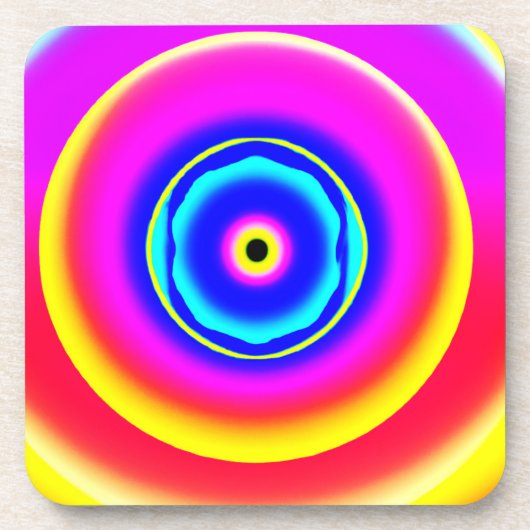 手描カラフルきパターンアートスタイル コースター (正面)