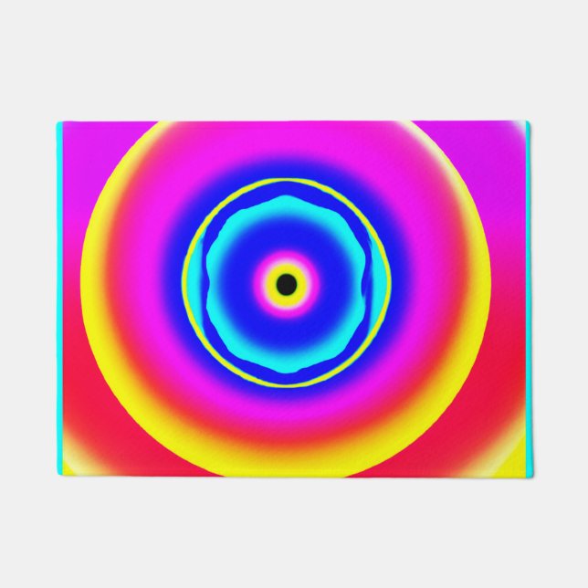 手描カラフルきパターンアートスタイル ドアマット (正面)