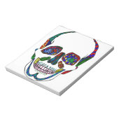 手描カラフルき砂糖スカルモザイク ノートパッド (回転)