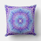 手描カラフルき花曼荼羅装飾用クッション クッション (裏面)