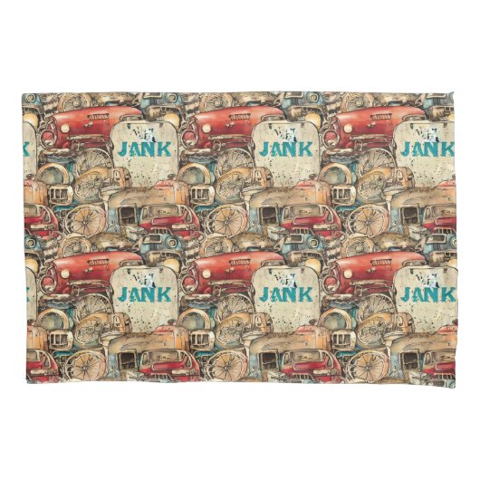 手描クールき古い車ユニークのヴィンテージ作品 枕カバー (正面)