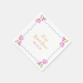 手描パーソナライズされたきシックフローラブライダルシャワー スタンダードカクテルナプキン (角)