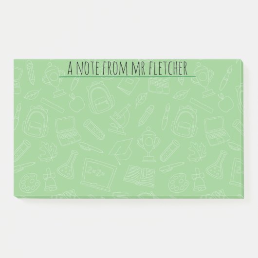 手描パーソナライズされたき学校用品パターンPo ポストイット (正面)