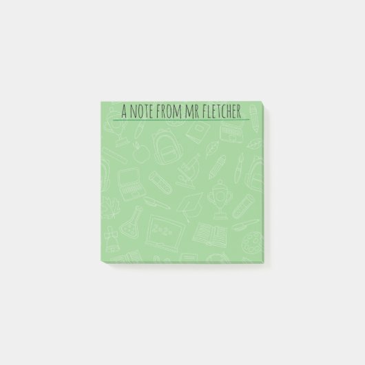 手描パーソナライズされたき学校用品パターンPo ポストイット (正面)