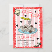 手描ファンキーきパスタパーティー誕生日 招待状 (正面)