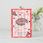 手描ファンキーきピザパーティー誕生日 招待状 (スタンド正面)