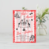 手描ファンキーきピザ婚約パーティ 招待状 (スタンド正面)