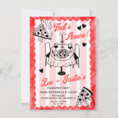 手描ファンキーきピザ婚約パーティ 招待状 (正面)