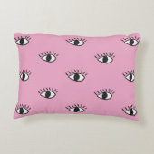 手描モダンきの瞳をぴっと描いたシームレスな模様 アクセントクッション (裏面)