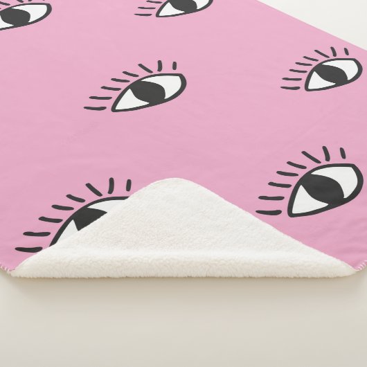 手描モダンきの瞳をぴっと描いたシームレスな模様 シェルパブランケット (3/4)