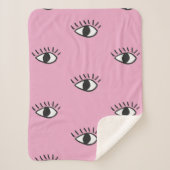 手描モダンきの瞳をぴっと描いたシームレスな模様 シェルパブランケット (正面)