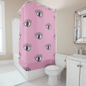 手描モダンきの瞳をぴっと描いたシームレスな模様 シャワーカーテン (インサイチュ)