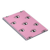 手描モダンきの瞳をぴっと描いたシームレスな模様 ノートブック (右側)