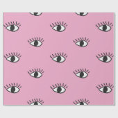 手描モダンきの瞳をぴっと描いたシームレスな模様 ラッピングペーパー (フラット)