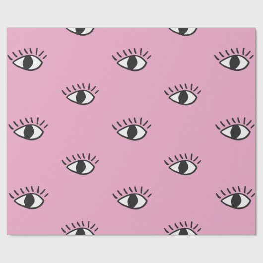 手描モダンきの瞳をぴっと描いたシームレスな模様 ラッピングペーパー (フラット)