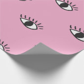 手描モダンきの瞳をぴっと描いたシームレスな模様 ラッピングペーパー (角)