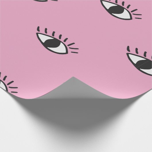 手描モダンきの瞳をぴっと描いたシームレスな模様 ラッピングペーパー (角)