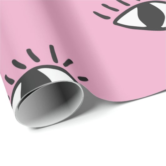 手描モダンきの瞳をぴっと描いたシームレスな模様 ラッピングペーパー (ロールコーナー)