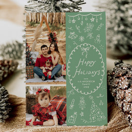 手描モダンきアイコンHappy Holidays 2写真 シーズンカード