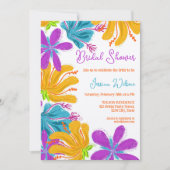 手描モダンきカラフル野花 招待状 (正面)