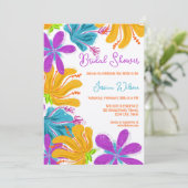 手描モダンきカラフル野花 招待状 (スタンド正面)