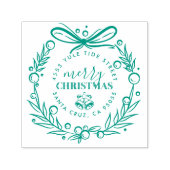 手描モダンきクリスマスリース差出人住所 セルフインキングスタンプ (デザイン)