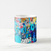 手描モダンき数々の混色メディアアートc コーヒーマグカップ (中央)