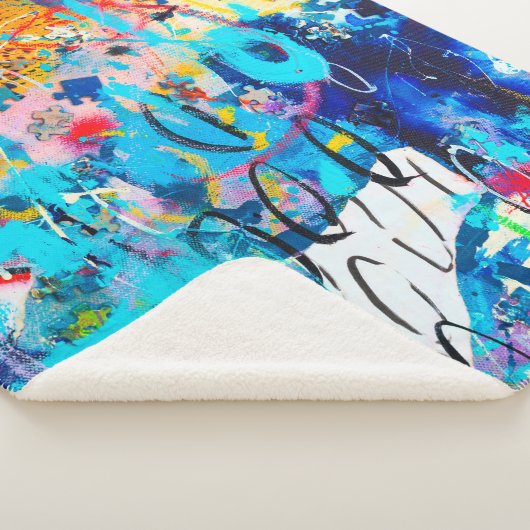 手描モダンき数々の混色メディアアートc シェルパブランケット (3/4)