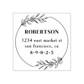 手描モダンき植物性リース差出人住所 ラバースタンプ (インプリント)