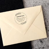 手描モダンき植物性リース差出人住所 ラバースタンプ