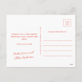 手描モダンき赤い弓1枚の写真 シーズンポストカード (裏面)