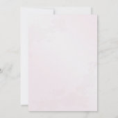 手描モダンき、パテルピンクフラワー招待状 (裏面)