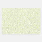 手描ユニークきハートパターン新緑 ラッピングペーパーシート (正面)